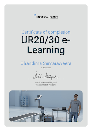 Universal Robots Certificate